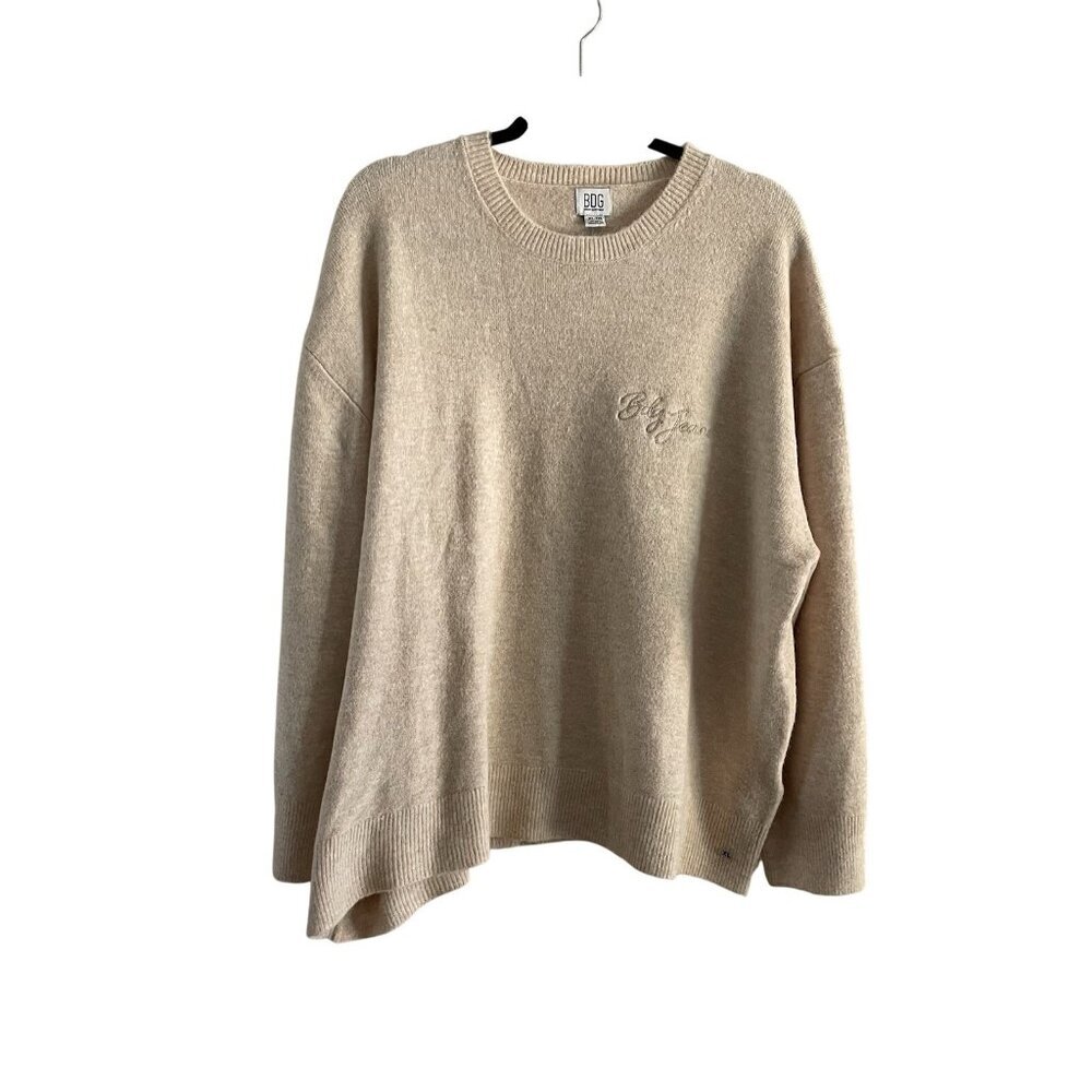 BDG Urban Outfitters Women XL Wool Blend Embroidered Logo Oversized Sweater NWT